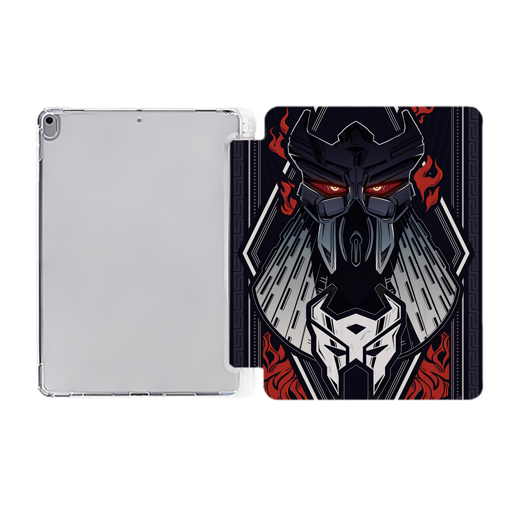 （画像用） Transformers トランスフォーマー IPad ケース ペン収納付き 三つ折りスタンド PUレザー×シリコン 対応機種9.5/10.5/10.9インチ